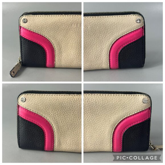 Milly Tri-color Leather Zip-around Long Wallet - Picture 11 of 13